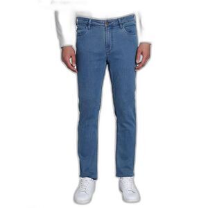 Jachs New York Medium Blue 5 Pocket Tencel Stretch Straight Leg Jeans Sz 34 X 30